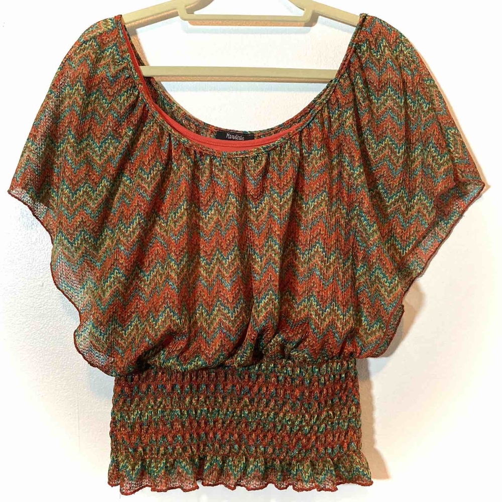 NWOT Missoniesq fine knit top w attached camisole